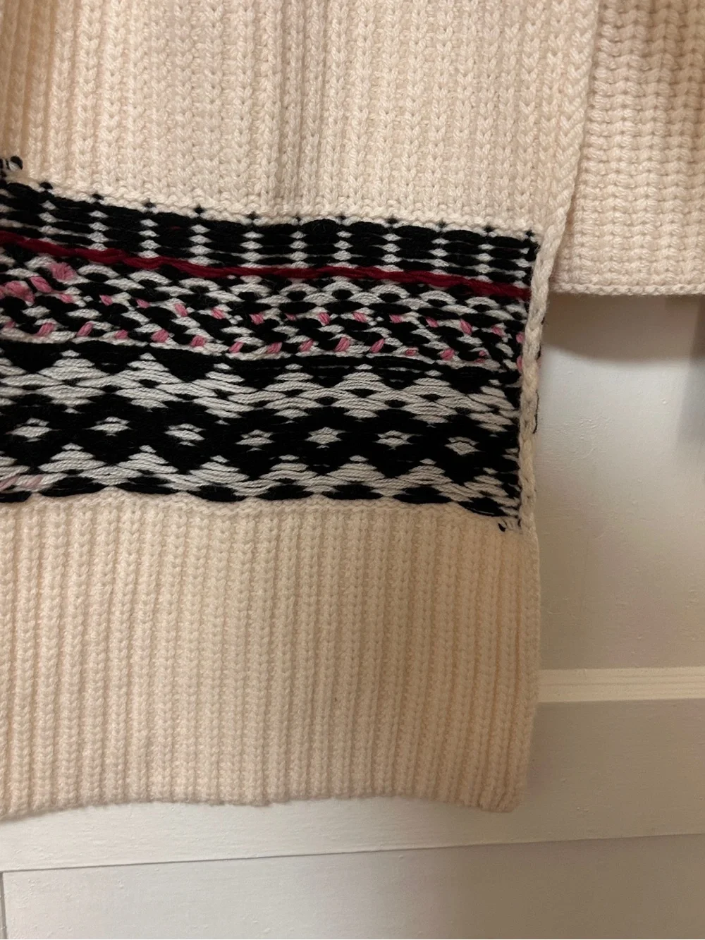 NWT rag & bone ivory Wool Leigh fair isle Scarf